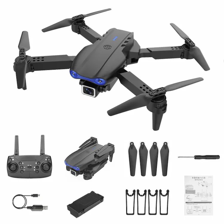 Hot Selling Products 2022 E99 RC Drone 4K HD Dual Camera FPV Headless mode WiFi Foldable Quadcopter RC Mini Gps Drones with LED