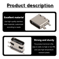Conector USB de 6/12/14/16/24 pines, extensión de 90 y 180 grados, macho y hembra, conector USB SMD, conector USB tipo C