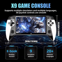 Consola de Juegos Portátil Wiisun X9 con Pantalla a Color HD de 5.5 Pulgadas, 1500mAh, Wi-Fi, 9 Emuladores, 8G de Almacenamiento, Juegos Retro