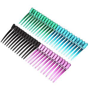 MCPO Hair <b>Clips</b> Metal Professional Salon <b>Tool</b> Black Purple For Styling Partitioning - Product Image 2