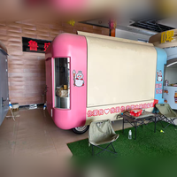 Remorque de camping-car, caravane, camionnette alimentaire mobile avec barre de traction, capacité de charge pour le camping, l'extérieur et les barbecues