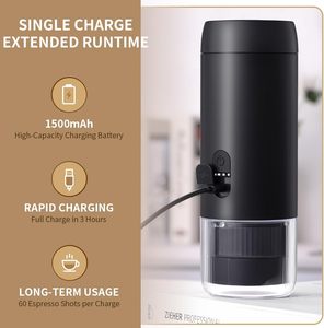 Machine à café expresso portable EU Pack, rechargeable, mini-machine, idéale pour les voyages, la voiture, le bureau et l'extérieur - Product Image 4