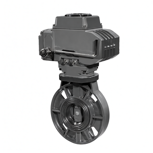 DN50 AC220V Electric <b>Plastic</b> UPVC Flange butterfly Valve - Product Image 2