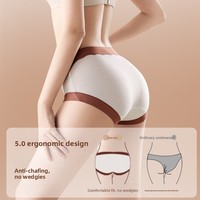 Pakaian dalam wanita modis warna polos sederhana rajutan sehari-hari tinggi sedang nyaman selangkangan diperpanjang pinggang Bikini bersirkulasi baru
