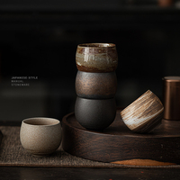 Tasse à thé en poterie 80ml, cérémonie du thé, service à thé fait à la main, Logo personnalisé, Kungfu tasse à thé en céramique, en Stock