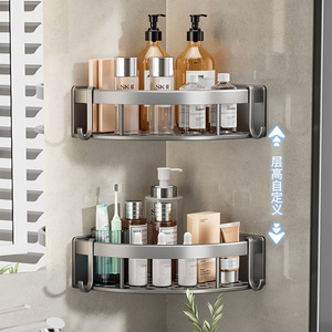 Shu Zheng Bathroom Triangular <b>Shelf</b> Wall Mounted Corner Storage Rack Durable Shower Sink Toilet Organizer - Product Image 2