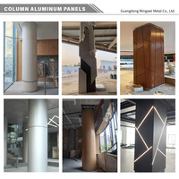 Revestimiento de columna de aluminio de diseño personalizado para decoración interior de centro comercial moderno y revestimiento de pilares arquitectónicos