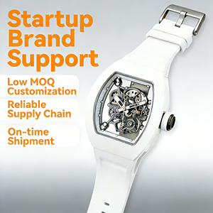 Montre Tourbillon, montres mécaniques, 055, matériau en céramique blanche, design squelette, mode, luxe, haute qualité, <span class=keywords><strong>nouvelles</strong></span> montres pour hommes - Product Image 1