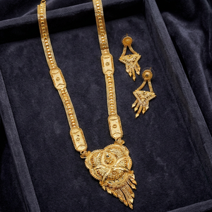 Venta al por mayor de moda 14K 18K 24K chapado en oro collares conjunto, formando collares largos conjunto, diseño floral de oro lleno de latón conjunto de joyas - Product Image 1