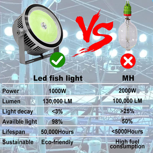 Best Sales 800W 1000W IP65 High Power LED Fishing <b>Light</b> for Marine Vessels Lighting Distance Aluminum Alloy Construction - Product Image 2