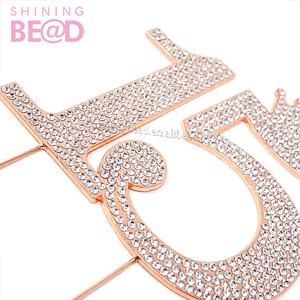 Adorno <span class=keywords><strong>de</strong></span> <span class=keywords><strong>Pastel</strong></span> <span class=keywords><strong>de</strong></span> Moda con Pedrería para Cumpleaños <span class=keywords><strong>de</strong></span> <span class=keywords><strong>15</strong></span> Años, Aniversario, Graduación, Ramadán, Corona en Oro Rosa para Fiesta <span class=keywords><strong>de</strong></span> Bodas - Product Image 4