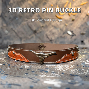 Nouvelle ceinture à boucle en plastique imprimée en 3D, style ethnique rétro, avec sangle tête de vache Panama, Guangzhou - Product Image 2