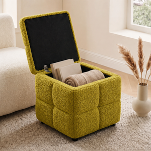 <span class=keywords><strong>Sgabello</strong></span> Moderno in Velluto Teddy con Contenitore, Imbottito in Spugna, <span class=keywords><strong>Piccolo</strong></span> Quadrato Impilabile, Pouf Portatile per Ingresso e Camera da Letto, Morbido Arredo Casa - Product Image 6