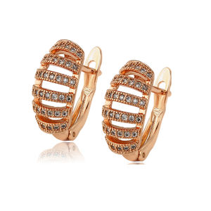 Xuping-pendientes de aro de circón múltiple para mujer, aretes de aro con abalorio, 80866 - Product Image 6