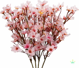 Melocotones artificiales Flores de cerezo Flores de seda para DIY Home Garden Wedding Party Decor en <span class=keywords><strong>rosa</strong></span> para el <span class=keywords><strong>D</strong></span>ía de San Valentín Pascua - Product Image 1