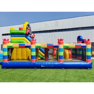 Large <b>Inflatable</b> Bouncy Castle with Slide air Jumper Castle Combo Amusement Park Building Blocks Kids <b>Inflatable</b> Castle Combo - Product Image 3