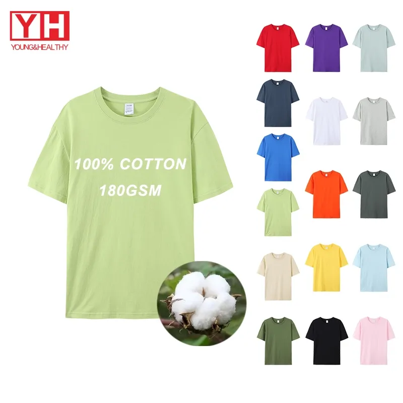 Özelleştirilebilir kaliteli kumaş 180 Gsm boy Tee Essentialsed % 100 pamuk erkek t-shirt