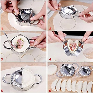 Molde para Dumplings y Raviolis – Prensa de Acero Inoxidable, Herramienta para Hacer Pasteles, Cortador de Masa para Repostería – Fácil de Rellenar y Sellar – para Dumplings, Raviolis - Product Image 2