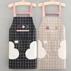 Bib <b>Apron</b> Waterproof Oil Resistant Adjustable Straps Large Pocket <b>Kitchen</b> Use Unisex Daily Wear - Product Image 1
