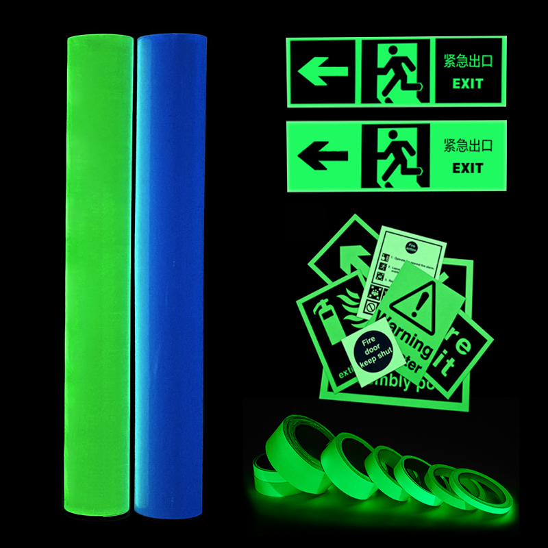 Self-adhesive Night Glow in the Dark Luminous Vinyl Film Photoluminescent Film Paper Roll