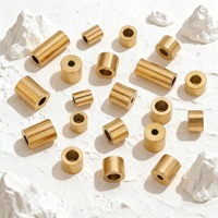 Perles tubulaires en acier inoxydable doré multi-tailles, perles droites longues et lisses, perles d'espacement lâches pour la fabrication de bijoux et de bracelets DIY