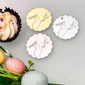ที่ประดับเค้กอีสเตอร์รูปน้ำผึ้งและน้ำตาลหวาน ป้ายอะคริลิคแบบกระจกสีทอง เงิน โรสโกลด์ ชมพู ม่วง สำหรับตกแต่งงานปาร์ตี้ - Product Image 2