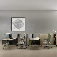 Ensemble de mobilier de bureau modulaire et moderne Poste de travail pour le personnel Chaise ergonomique de luxe réglable Armoire de bureau en bois écologique