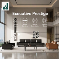 Ensemble de canapés de bureau modulaires en cuir haut de gamme, modernes et luxueux, couleur personnalisable, pour réception, salle de direction, entreprise