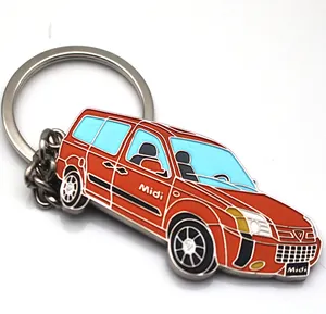Xiexing chaveiros de metal personalizados, chaveiros de forma de carro com logotipo