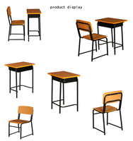 Meilleures ventes Ensemble bureau et chaises en bois de style moderne pour étudiants Mobilier scolaire