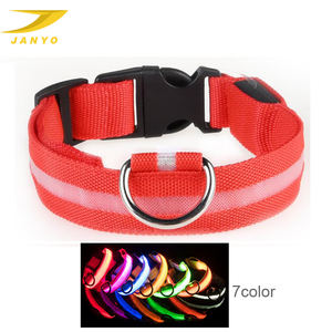 조정가능한 폴리에스테 가죽 끈 USB 케이블 재충전용 밤 안전 <span class=keywords><strong>led</strong></span> 개 목걸이 - Product Image 1