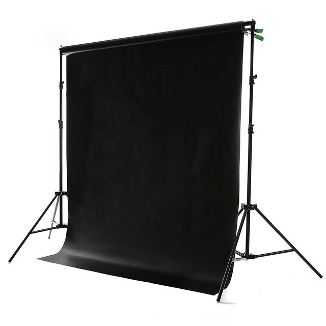 Matte Black Infinity Vinyl Background Vinyl Backdrop Roll 2.72 * 6m 9 X 20' 510gsm With Aluminum Roller bar