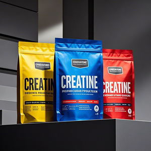 Emballage en plastique de poudre de pochette Ziplock debout en feuille d'aluminium avec impression couleur personnalisée sac de créatine pour supplément <span class=keywords><strong>monohydrate</strong></span> - Product Image 2