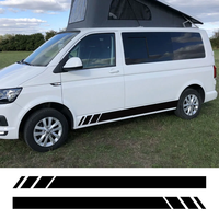 Autocollants latéraux de porte de voiture, 2 pièces, pour Volkswagen VW Transporter T4 T5 T6 Caravelle Multivan Camper Van, accessoires en vinyle