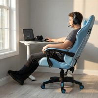 Grande chaise de gaming ergonomique en cuir, réglable, pivotante à 360 degrés, pour bureau, visiteur, PC, maison, jeu
