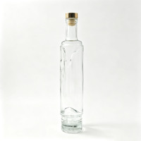 Bouteille à spiritueux en verre sans plomb de haute qualité, 700 ml, forme irrégulière, transparente, avec gravure et décalcomanie personnalisées, bouchon à vis, emballage pour brandy
