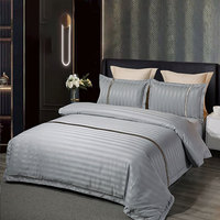 Ensembles de draps de lit à rayures de 3cm pour hôtel Ensembles de draps en satin de coton Literie Vente en gros de draps de lit en satin Ensemble de draps de luxe