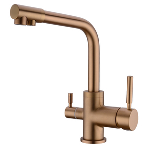 En laiton Meilleur Vente Usine Prix Le Plus Bas 3 Voies Robinet De Cuisine En Or - Product Image 2
