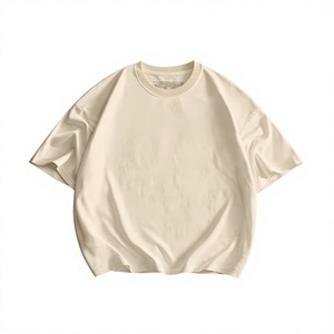 Camiseta Oversize Personalizada al por Mayor de Algodón Mezclado con Hombros Caídos, Estilo Casual de Cuello Redondo, Diseño con Estampado Puff, Camiseta Corta de Gran Gramaje - Product Image 1