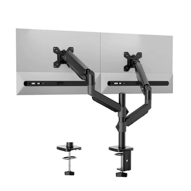 13-32inch Gas Spring Dual Arm Display Stand Aluminum Alloy Rotating 90 Degrees Maximum Tilt VESA 75/100mm 10kg Capacity New