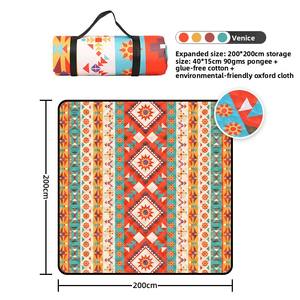 Tapis de pique-nique Oxford imperméable à l'eau et à ultrasons de style ethnique épaissi et résistant à l'humidité lavable en machine pour les sorties en plein air - Product Image 6