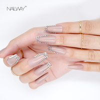 Faux-ongles personnalisés Extra longs, pressés, en forme de cercueil, pour manucure, sur mesure, 24 pièces
