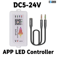 Contrôleur de bande lumineuse LED programmable ESann SP107E RGB Pixel Bluetooth APP Music pour bande LED WS2812 WS2801 Dream Color