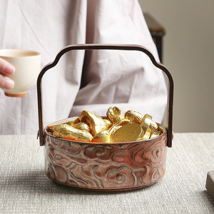 Corbeille à fruits en céramique avec poignées, bol en porcelaine pour collations et desserts, paniers de rangement pour la maison - Product Image 4