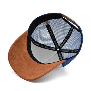 नीले भूरे रंग की कस्टम कढ़ाई एक फ्रेम sides जाल ट्रक टोपी - Product Image 2