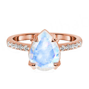 แหวนเงินแท้ 925 ประดับด้วยพลอยควอตซ์มูนสโตนธรรมชาติทรงรีเจียระไน แหวนแต่งงานมูนสโตนธรรมชาติ - Product Image 6