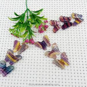 Ingrosso Cristallo bramoso 3.5cm Farfalla fluorite in cristallo naturale artigianale arcobaleno fluorite farfalla per la decorazione domestica e regalo - Product Image 4