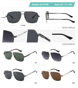 <span class=keywords><strong>Gafas</strong></span> <span class=keywords><strong>de</strong></span> Sol <span class=keywords><strong>de</strong></span> conducción <span class=keywords><strong>de</strong></span> doble haz para hombre y mujer, polarizador, sombrilla antiultravioleta, montura <span class=keywords><strong>de</strong></span> Metal a la moda, <span class=keywords><strong>gafas</strong></span> <span class=keywords><strong>de</strong></span> sol estilo piloto - Product Image 2