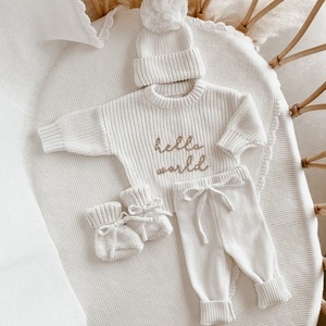 Set di maglioni Unisex in cotone 100% personalizzato con fondo in tinta unita - Product Image 3