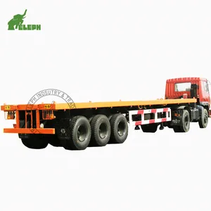 Cheap 3 Axles 60ton Flatbed Used Container Trailer 40ft